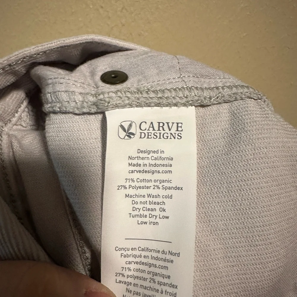 Carve Designs Oahu Corduroy shorts Size 12 Light Grey‎